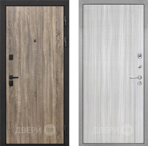 Входная металлическая Дверь Интекрон (INTECRON) Профит Black Дуб Турин В-07 с молдингом Сандал белый в Фрязино