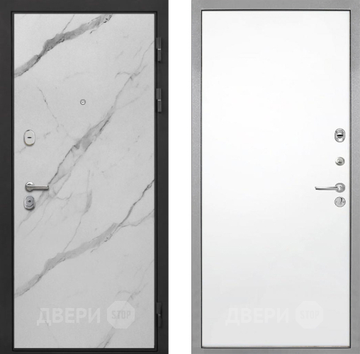 Входная металлическая Дверь Интекрон (INTECRON) Гектор Мрамор Арктик Гладкая Силк Сноу в Фрязино