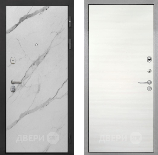 Входная металлическая Дверь Интекрон (INTECRON) Гектор Мрамор Арктик Гладкая Дуб сильвер поперечный в Фрязино