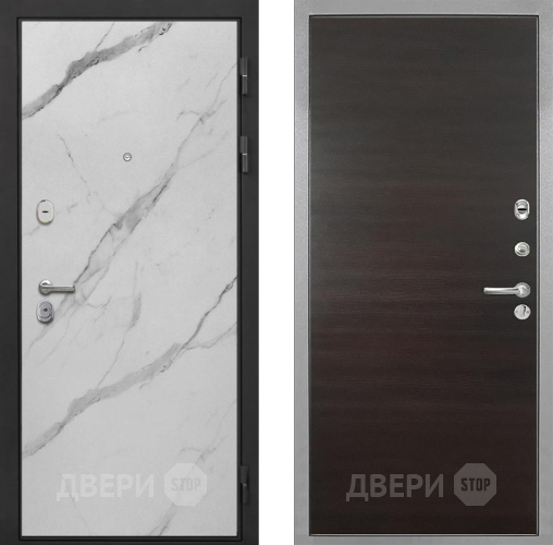 Входная металлическая Дверь Интекрон (INTECRON) Гектор Мрамор Арктик Гладкая Эковенге поперечный в Фрязино