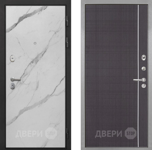 Входная металлическая Дверь Интекрон (INTECRON) Гектор Мрамор Арктик В-07 с молдингом Венге в Фрязино