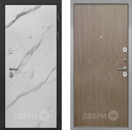 Входная металлическая Дверь Интекрон (INTECRON) Гектор Мрамор Арктик Гладкая шпон Венге коричневый в Фрязино