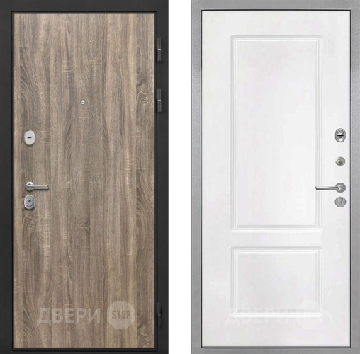 Входная металлическая Дверь Интекрон (INTECRON) Гектор Дуб Турин КВ-2 Белый матовый в Фрязино