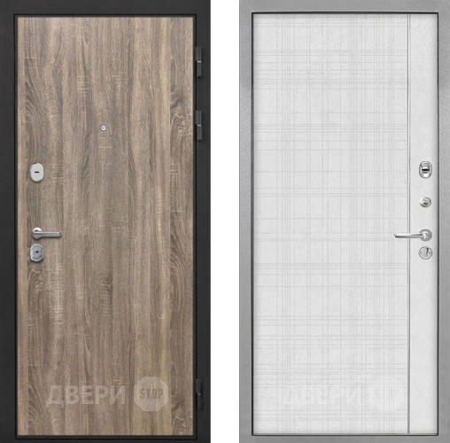 Входная металлическая Дверь Интекрон (INTECRON) Гектор Дуб Турин В-07 с молдингом Лофт белый в Фрязино