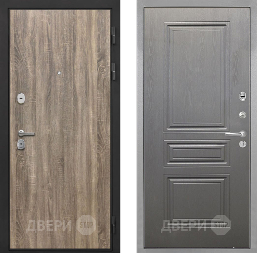 Входная металлическая Дверь Интекрон (INTECRON) Гектор Дуб Турин ФЛ-243 Графит вуд дуб в Фрязино