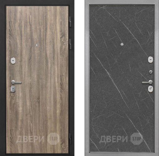 Входная металлическая Дверь Интекрон (INTECRON) Гектор Дуб Турин Гладкая Гранит лава оникс в Фрязино