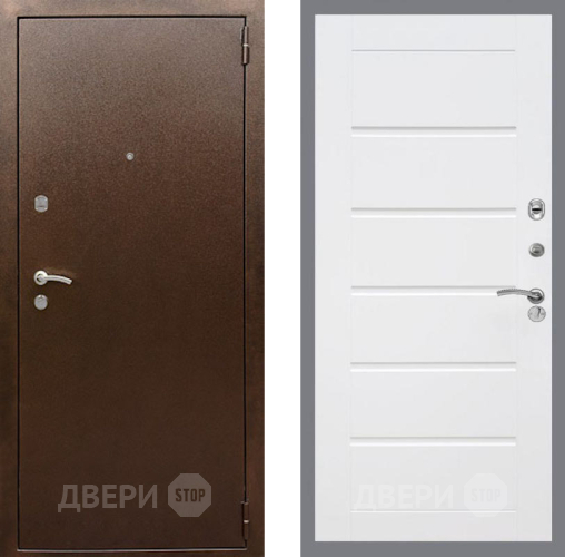 Входная металлическая Дверь Рекс (REX) 1А Медный Антик Сити Белый ясень в Фрязино