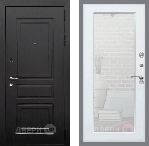 Входная металлическая Дверь Рекс (REX) 6 Венге Зеркало Пастораль Белый ясень в Фрязино