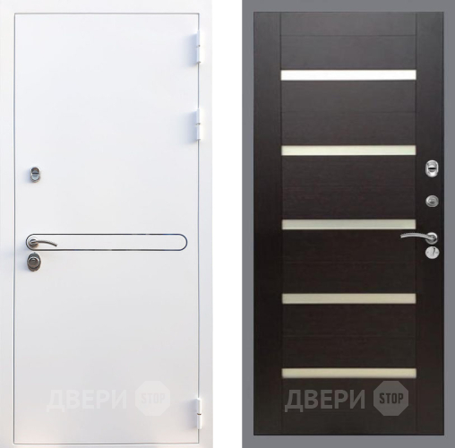 Входная металлическая Дверь Рекс (REX) 27 СБ-14 стекло белое венге поперечный в Фрязино