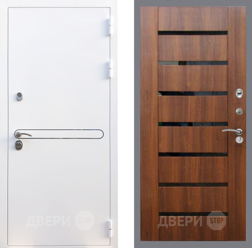 Входная металлическая Дверь Рекс (REX) 27 СБ-14 стекло черное Орех бренди в Фрязино