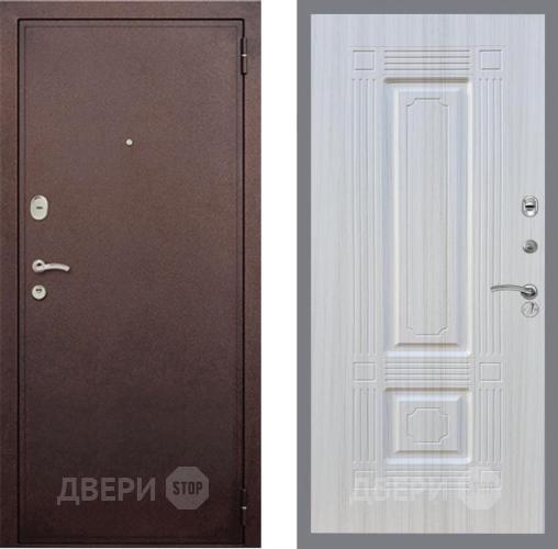 Входная металлическая Дверь Рекс (REX) 2 Медный Антик FL-2 Сандал белый в Фрязино