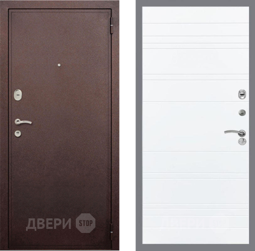 Входная металлическая Дверь Рекс (REX) 2 Медный Антик Line Силк Сноу в Фрязино