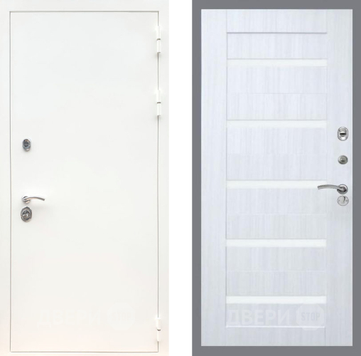 Дверь Рекс (REX) 5 Белая Шагрень СБ-14 стекло белое Сандал белый в Фрязино