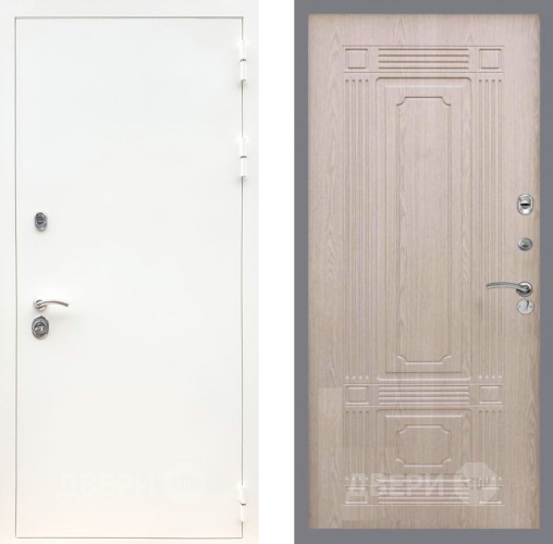 Входная металлическая Дверь Рекс (REX) 5 Белая Шагрень FL-2 Беленый дуб в Фрязино