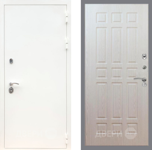 Входная металлическая Дверь Рекс (REX) 5 Белая Шагрень FL-33 Беленый дуб в Фрязино