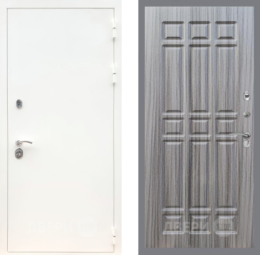 Входная металлическая Дверь Рекс (REX) 5 Белая Шагрень FL-33 Сандал грей в Фрязино