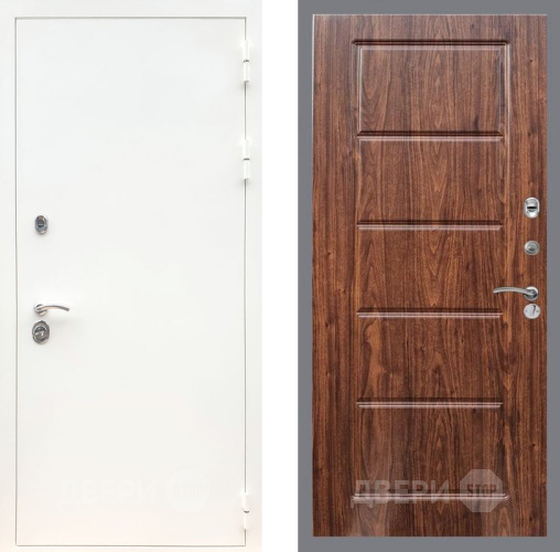 Дверь Рекс (REX) 5 Белая Шагрень FL-39 орех тисненый в Фрязино