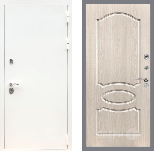 Дверь Рекс (REX) 5 Белая Шагрень FL-128 Беленый дуб в Фрязино