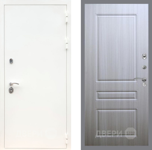 Входная металлическая Дверь Рекс (REX) 5 Белая Шагрень FL-243 Сандал белый в Фрязино