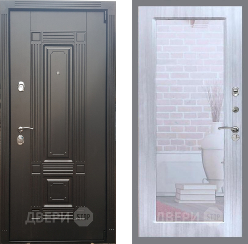 Входная металлическая Дверь Рекс (REX) 9 Зеркало Пастораль Сандал белый в Фрязино