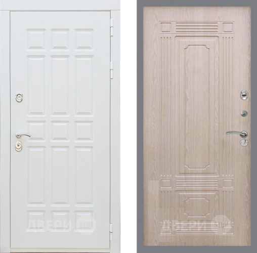 Входная металлическая Дверь Рекс (REX) 8 Силк Сноу FL-2 Беленый дуб в Фрязино