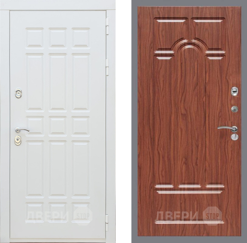 Входная металлическая Дверь Рекс (REX) 8 Силк Сноу FL-58 орех тисненый в Фрязино