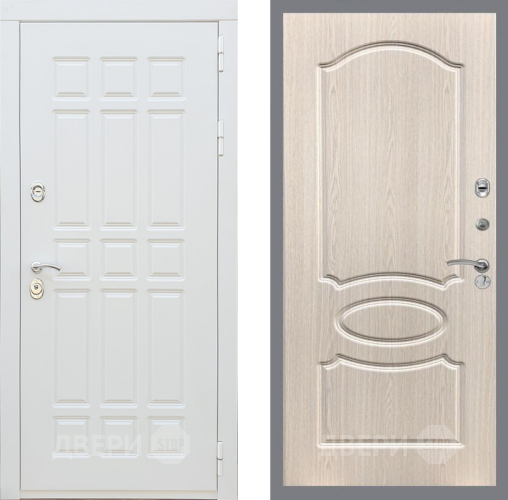 Входная металлическая Дверь Рекс (REX) 8 Силк Сноу FL-128 Беленый дуб в Фрязино