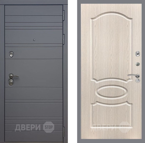 Входная металлическая Дверь Рекс (REX) 14 силк титан FL-128 Беленый дуб в Фрязино