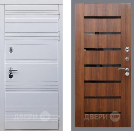 Входная металлическая Дверь Рекс (REX) 14 Силк Сноу СБ-14 стекло черное Орех бренди в Фрязино