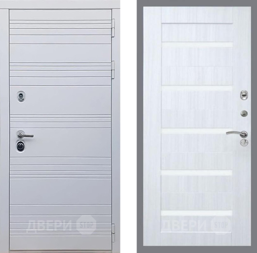 Дверь Рекс (REX) 14 Силк Сноу СБ-14 стекло белое Сандал белый в Фрязино