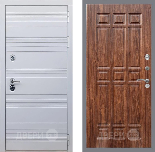 Входная металлическая Дверь Рекс (REX) 14 Силк Сноу FL-33 орех тисненый в Фрязино