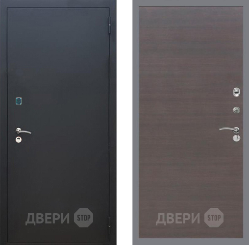 Входная металлическая Дверь Рекс (REX) 1A Черный Муар GL венге поперечный в Фрязино