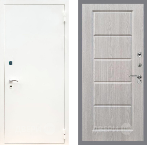 Входная металлическая Дверь Рекс (REX) 1А Белая шагрень FL-39 Беленый дуб в Фрязино