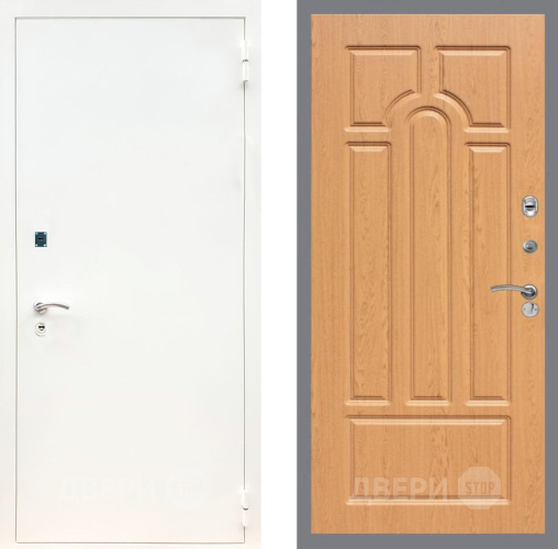 Входная металлическая Дверь Рекс (REX) 1А Белая шагрень FL-58 Дуб в Фрязино