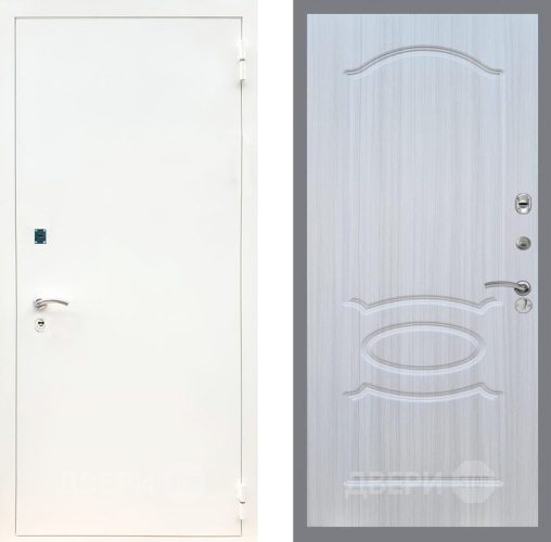 Входная металлическая Дверь Рекс (REX) 1А Белая шагрень FL-128 Сандал белый в Фрязино