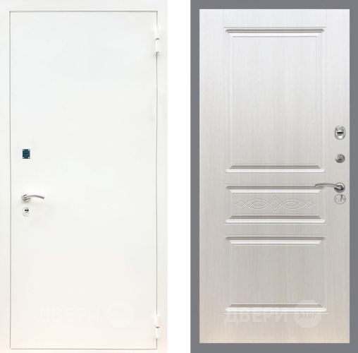 Входная металлическая Дверь Рекс (REX) 1А Белая шагрень FL-243 Лиственница беж в Фрязино