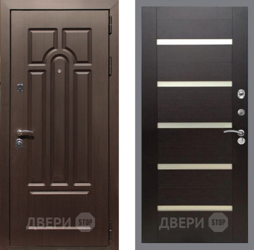 Входная металлическая Дверь Рекс (REX) Эврика СБ-14 стекло белое венге поперечный в Фрязино