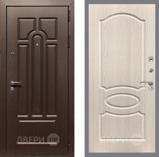 Входная металлическая Дверь Рекс (REX) Эврика FL-128 Беленый дуб в Фрязино