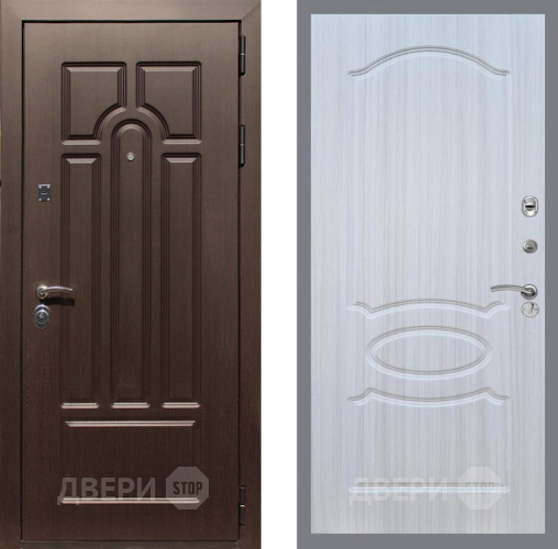 Входная металлическая Дверь Рекс (REX) Эврика FL-128 Сандал белый в Фрязино