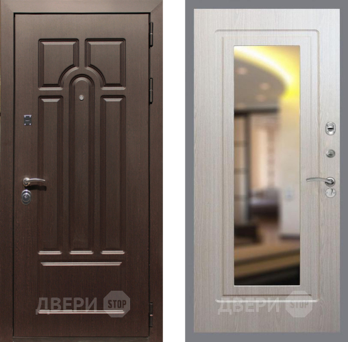 Входная металлическая Дверь Рекс (REX) Эврика FLZ-120 Беленый дуб в Фрязино