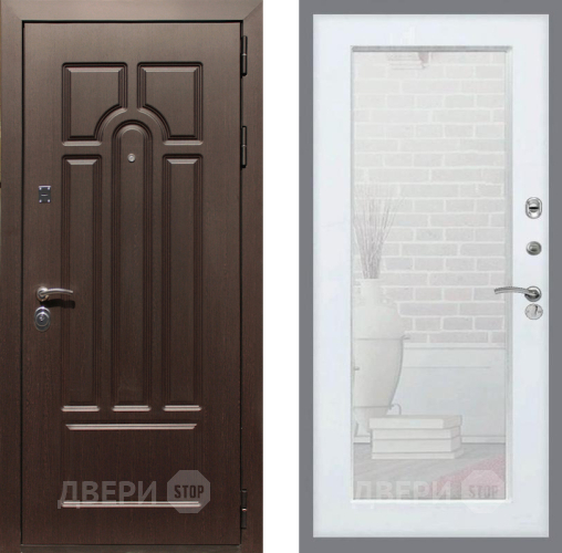 Дверь Рекс (REX) Эврика Зеркало Пастораль Белый ясень в Фрязино