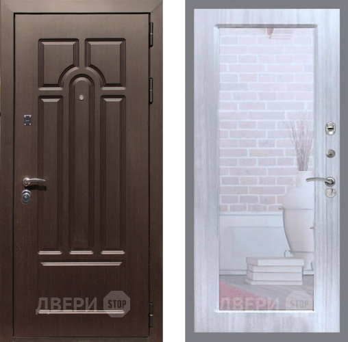 Входная металлическая Дверь Рекс (REX) Эврика Зеркало Пастораль Сандал белый в Фрязино