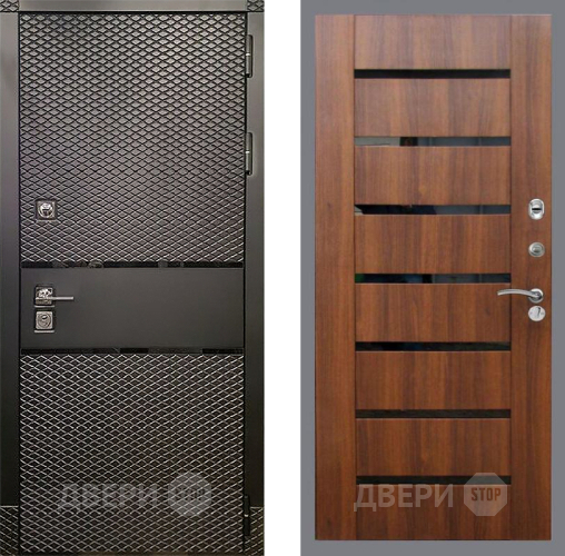 Дверь Рекс (REX) 15 Черный Кварц СБ-14 стекло черное Орех бренди в Фрязино