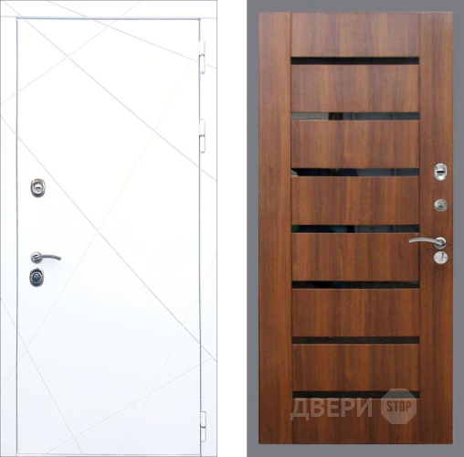 Входная металлическая Дверь Рекс (REX) 13 Силк Сноу СБ-14 стекло черное Орех бренди в Фрязино