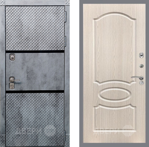 Входная металлическая Дверь Рекс (REX) 15 Бетон Темный FL-128 Беленый дуб в Фрязино