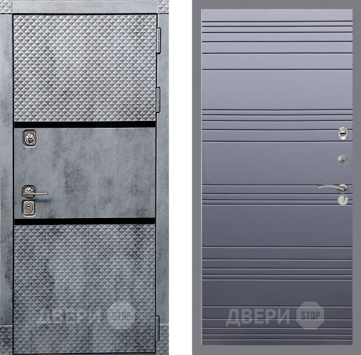 Дверь Рекс (REX) 15 Бетон Темный Line Силк титан в Фрязино