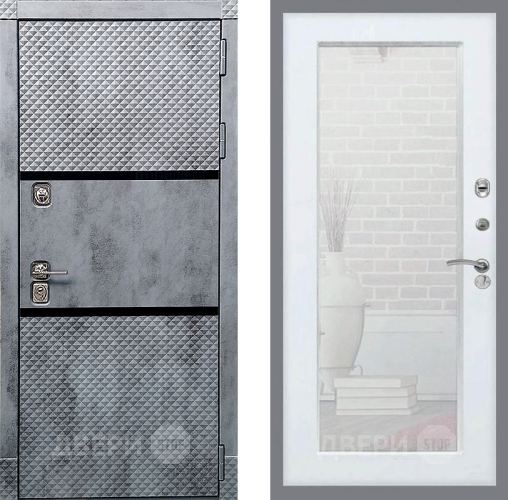 Дверь Рекс (REX) 15 Бетон Темный Зеркало Пастораль Силк Сноу в Фрязино