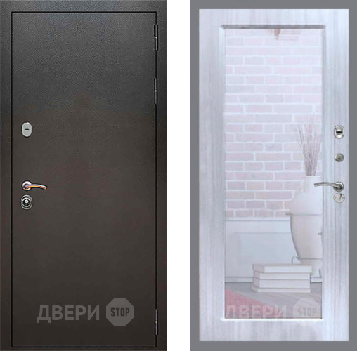 Входная металлическая Дверь Рекс (REX) 5 Серебро Антик Зеркало Пастораль Сандал белый в Фрязино
