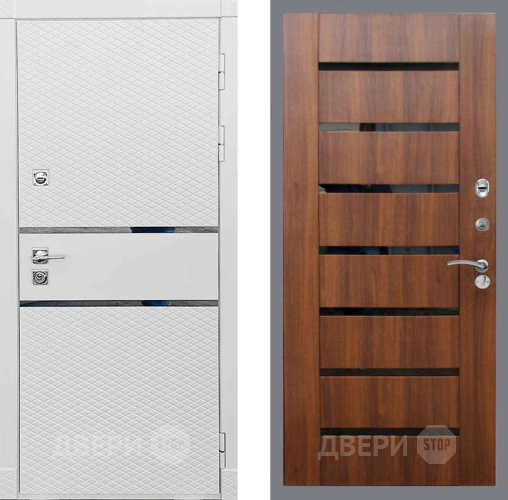 Входная металлическая Дверь Рекс (REX) 15 Силк Сноу СБ-14 стекло черное Орех бренди в Фрязино