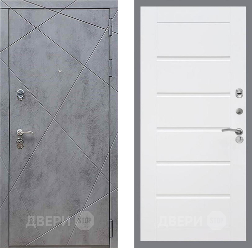 Входная металлическая Дверь Рекс (REX) 13 Бетон Темный Сити Белый ясень в Фрязино